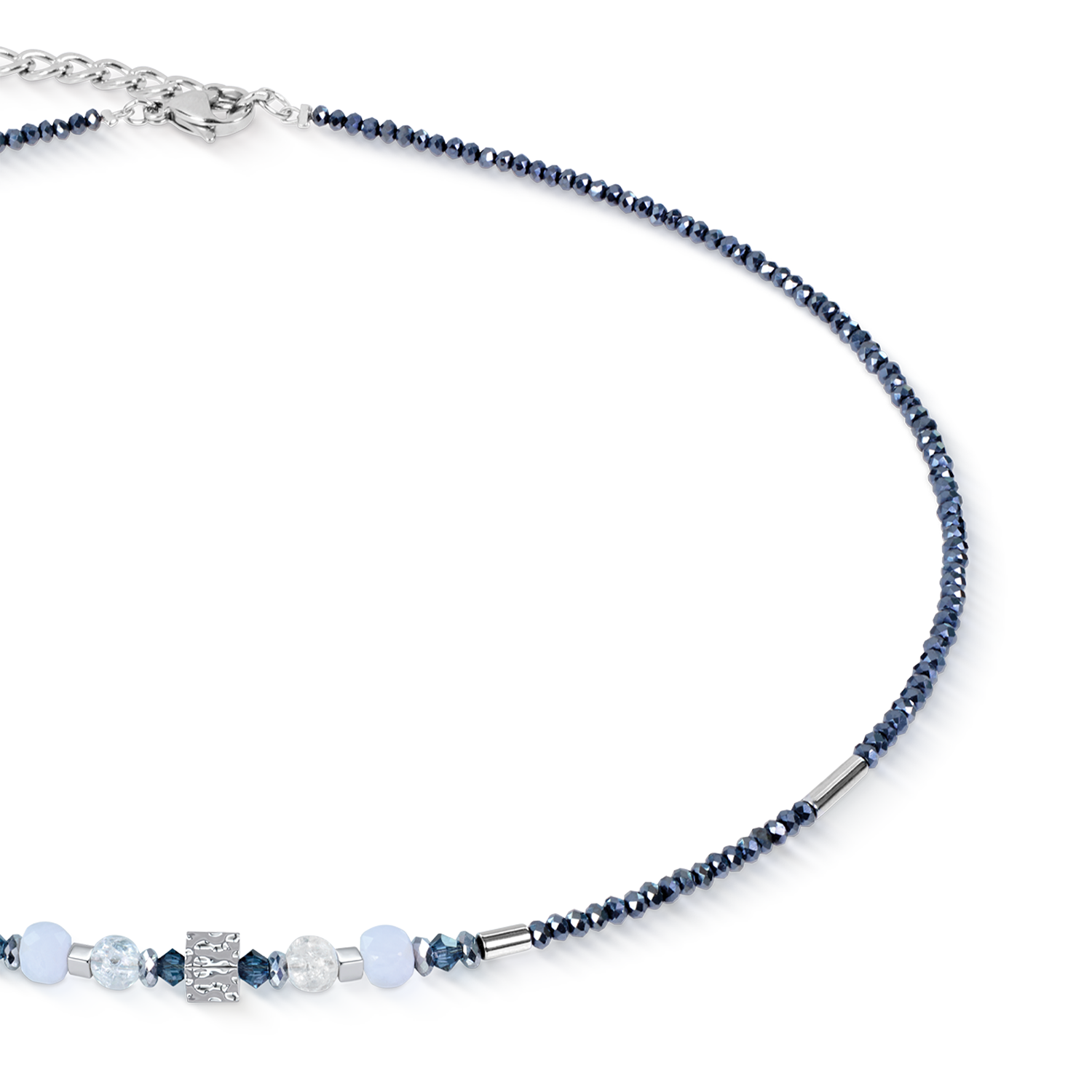 Necklace Cube Balance Blue Mist