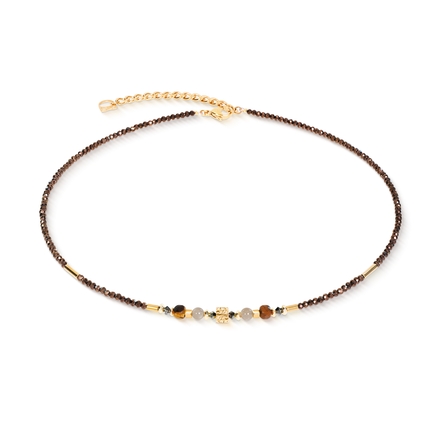 Necklace Cube Balance Golden Hazel
