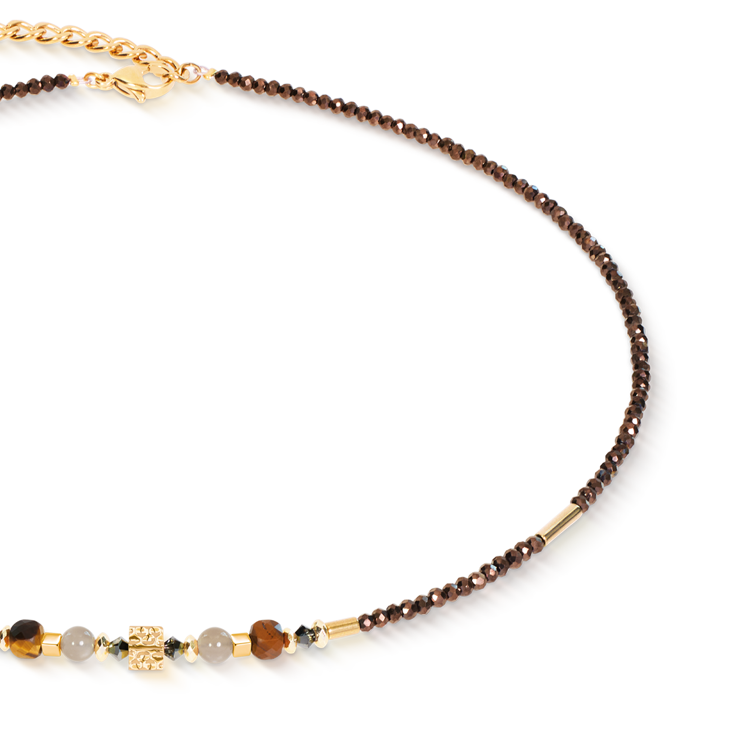 Necklace Cube Balance Golden Hazel