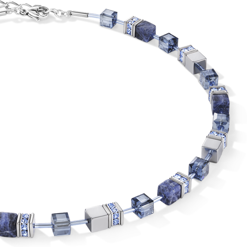 GeoCUBE® Necklace sodalite & haematite blue