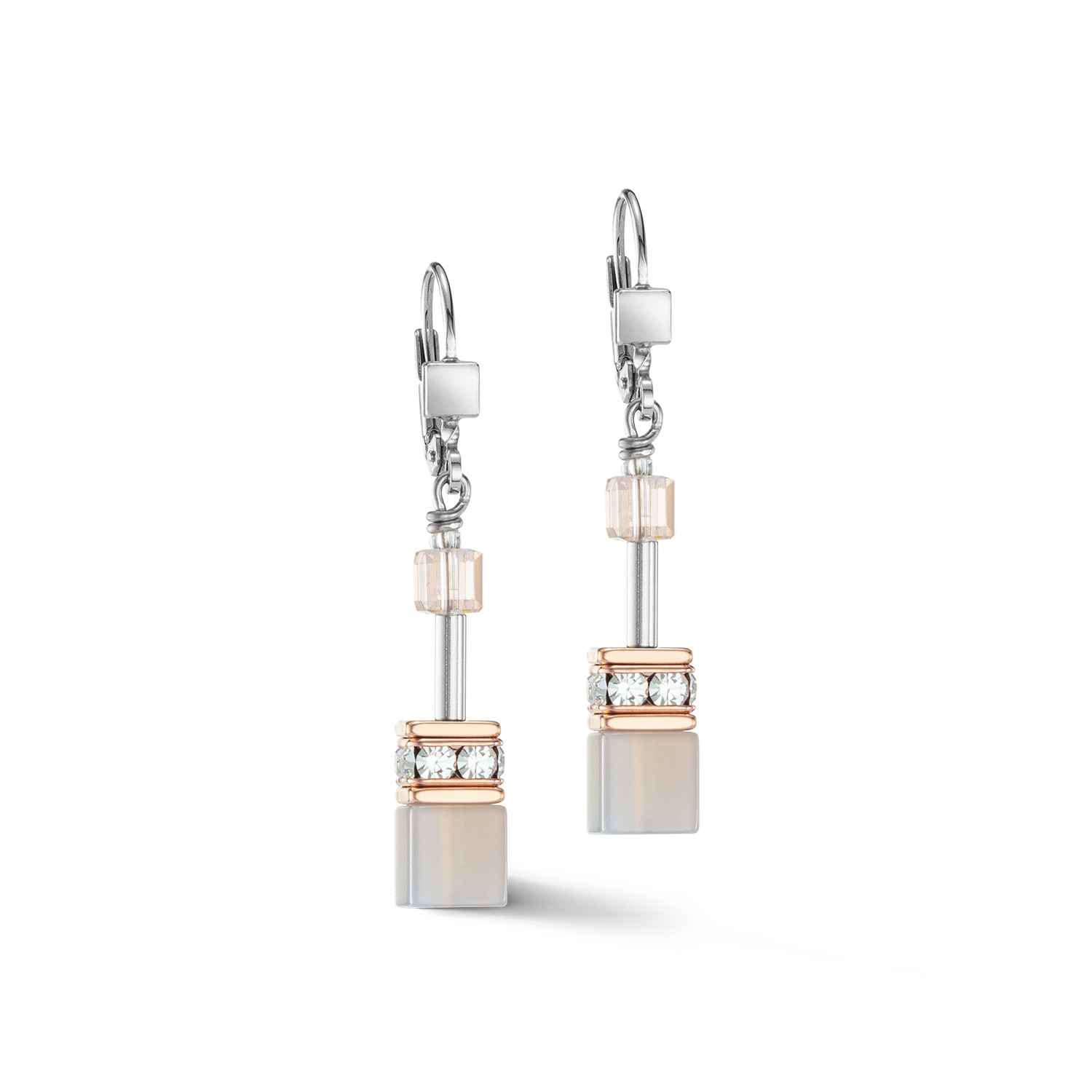 GeoCUBE® Iconic Precious earrings rose gold peach