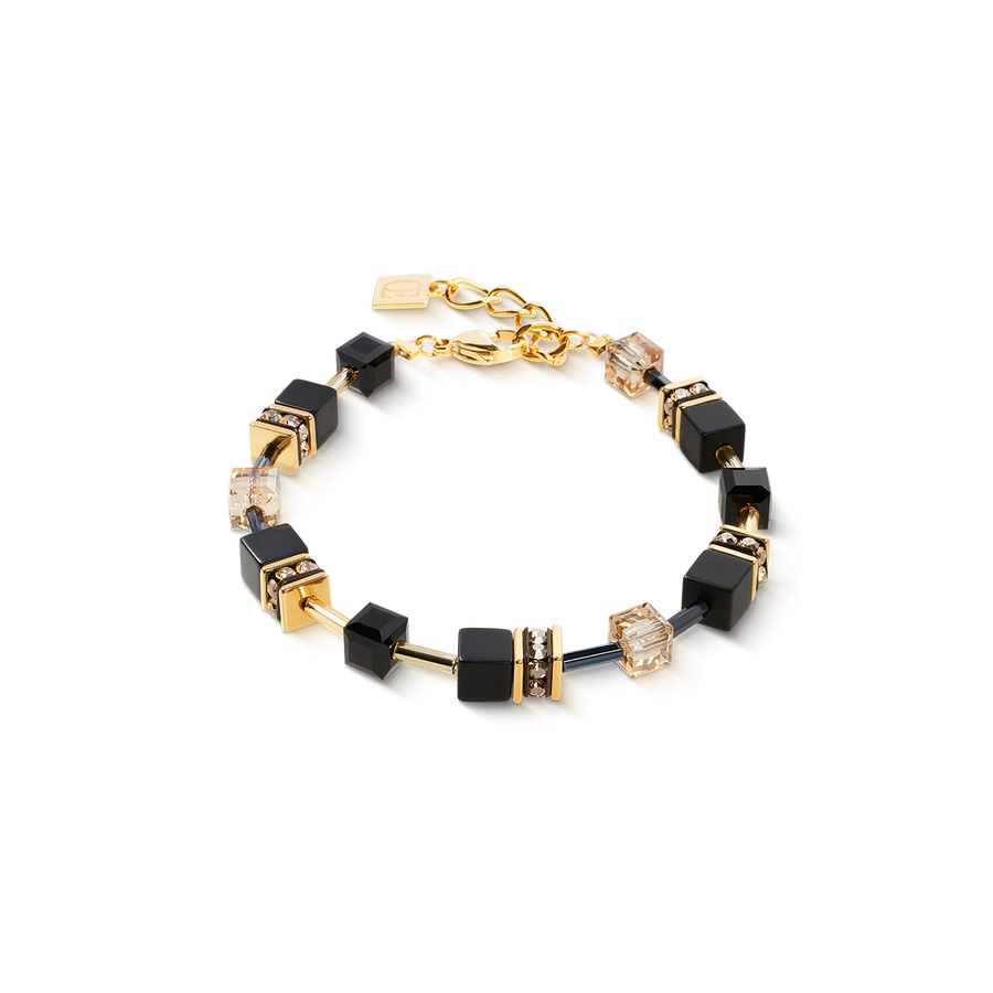 GeoCUBE® bracelet onyx black-gold