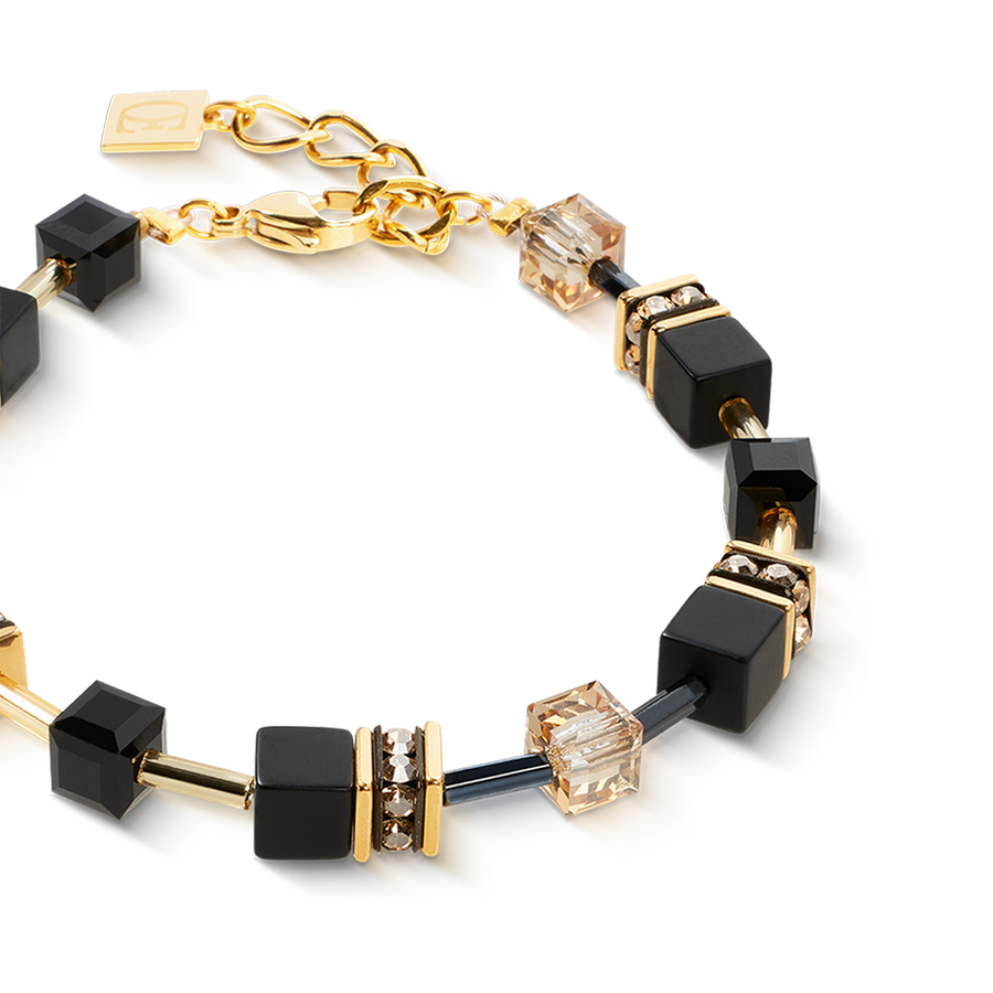 GeoCUBE® bracelet onyx black-gold