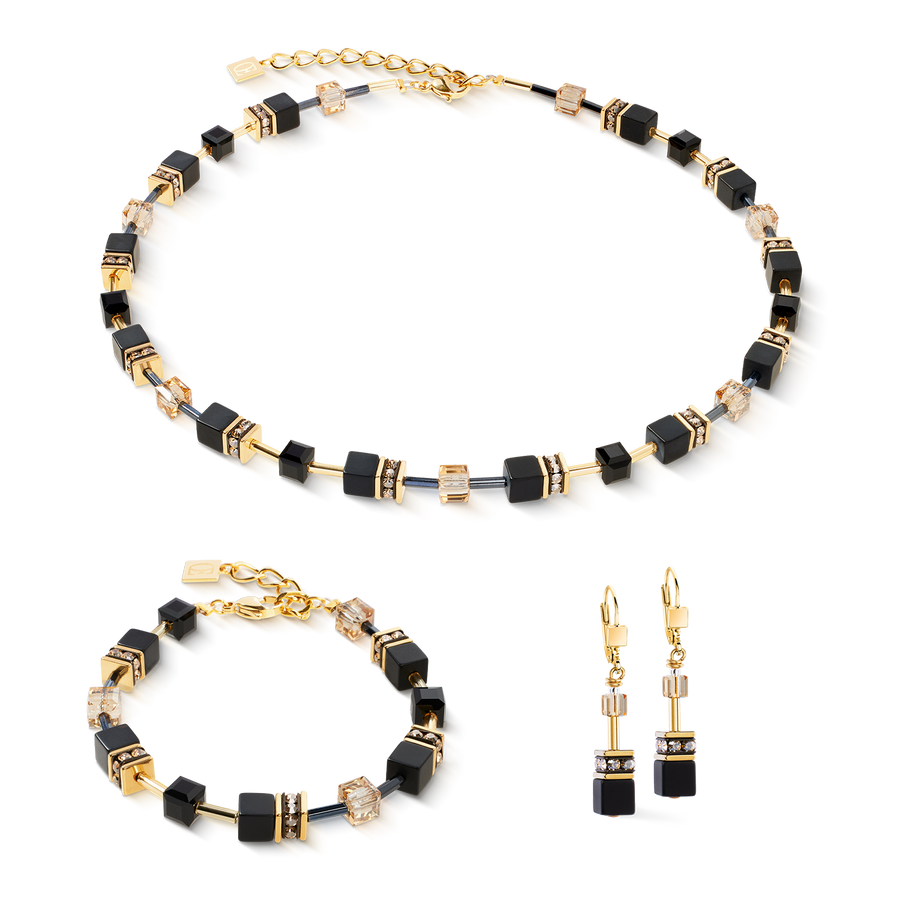 GeoCUBE® bracelet onyx black-gold