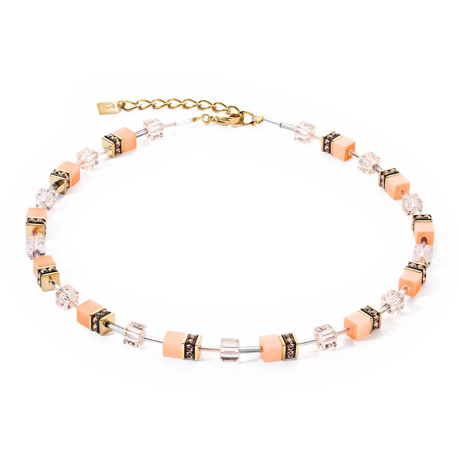 GeoCUBE® Iconic Mono Gold necklace Apricot Crush