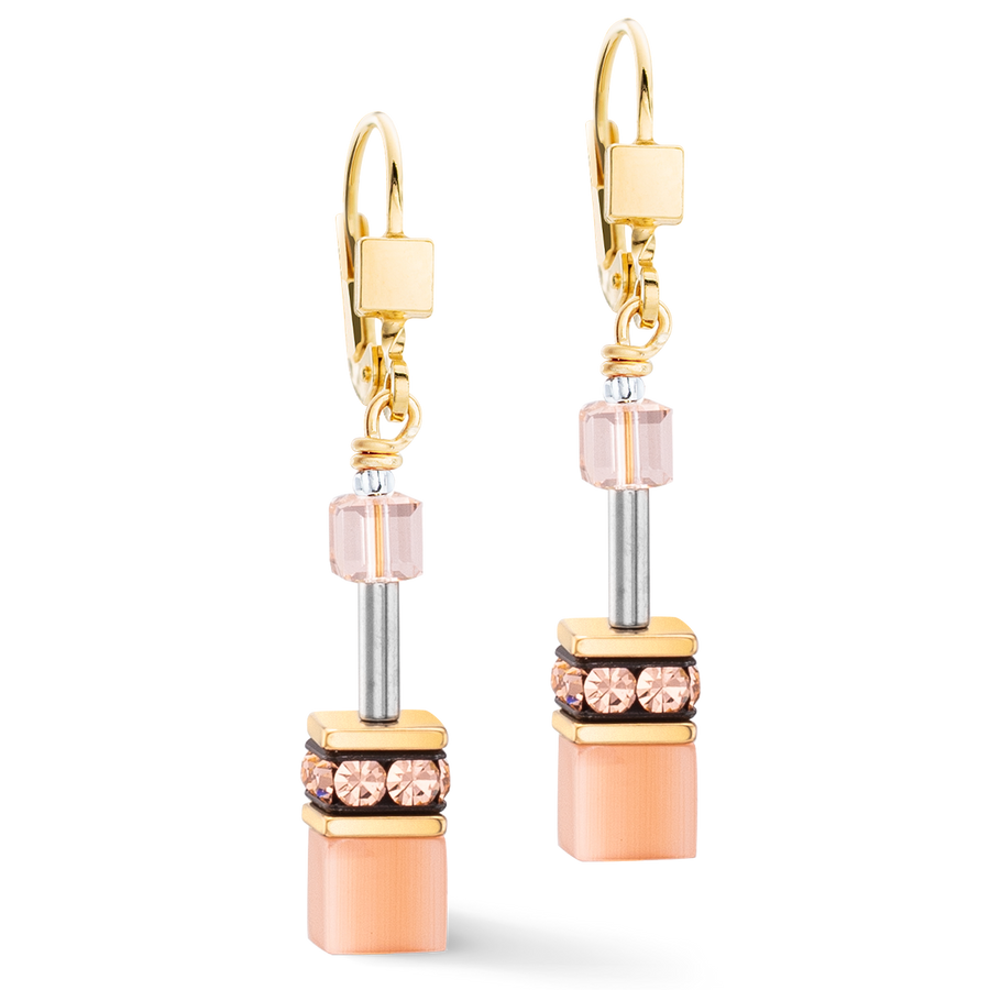 GeoCUBE® Iconic Mono Gold earrings Apricot Crush