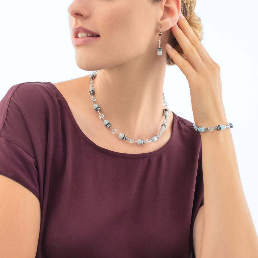 GeoCUBE® Iconic Mono Silver bracelet ice blue