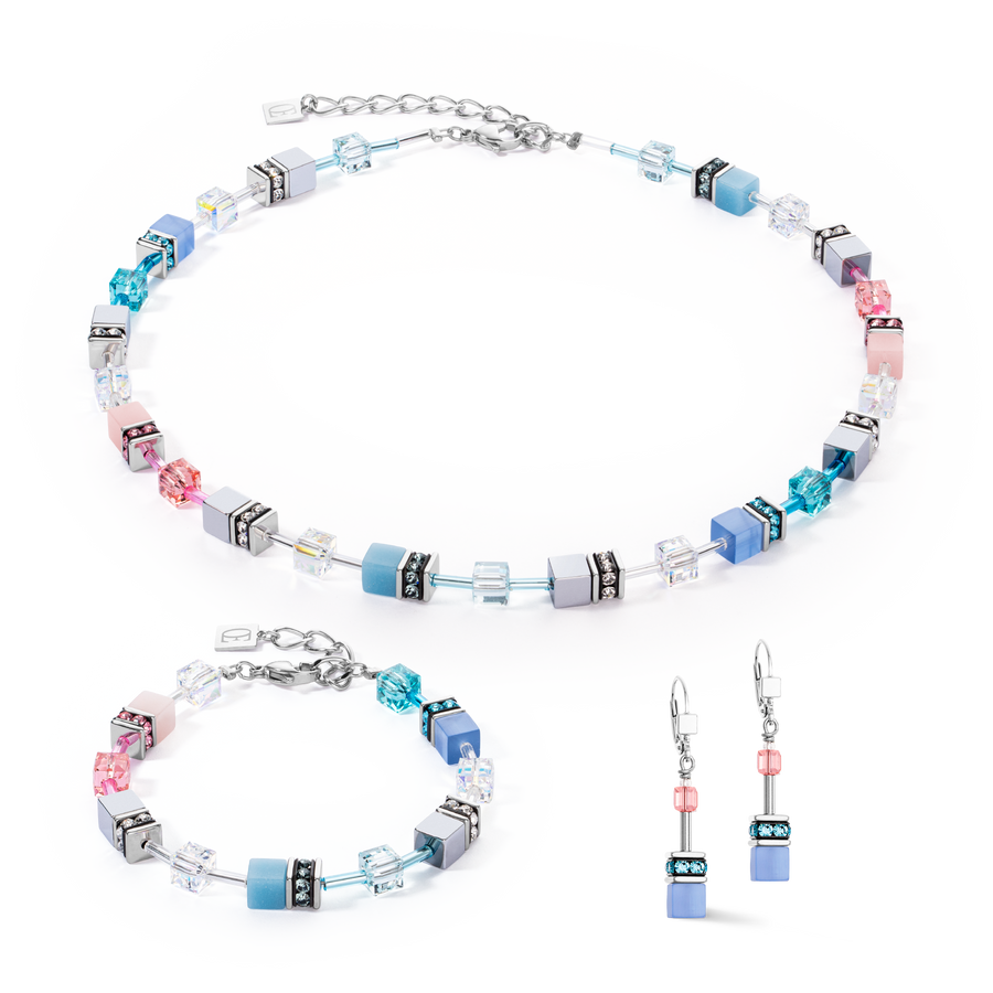 GeoCUBE® Iconic earrings blue-pink