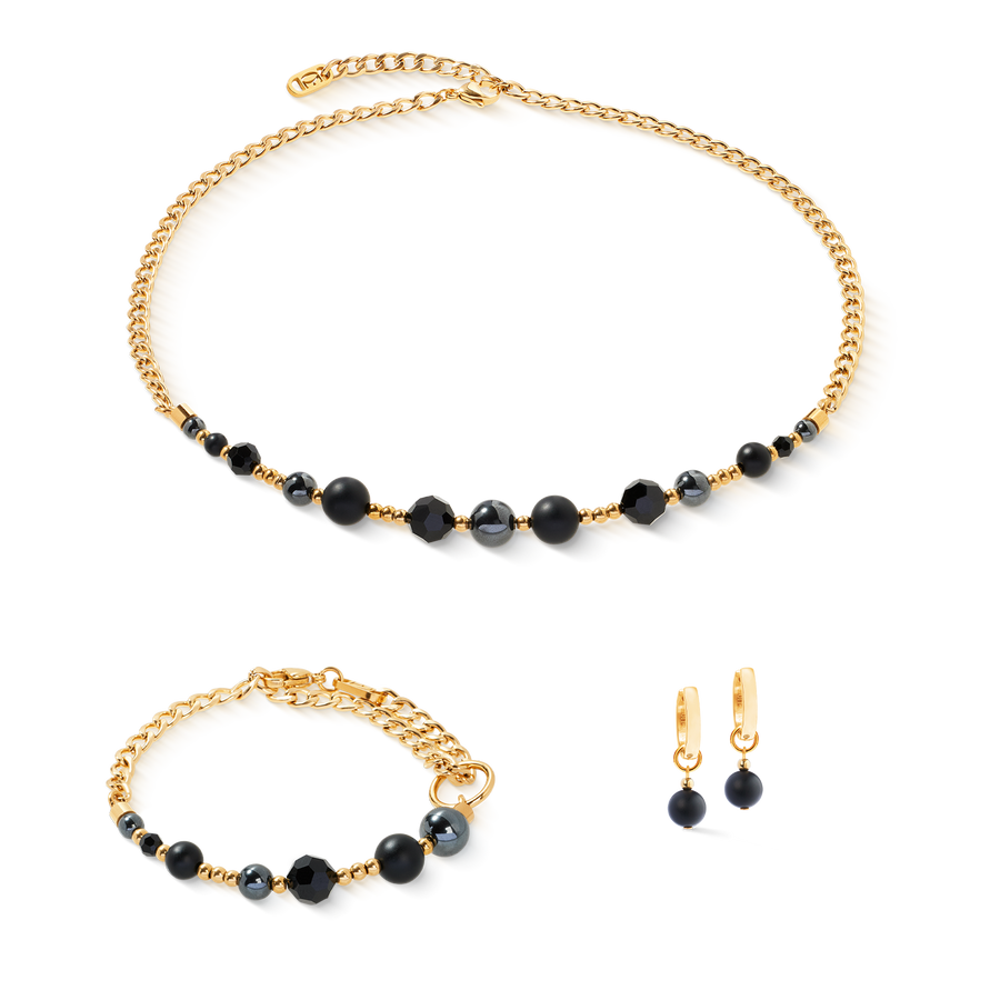 Necklace Pure Spheres gold-black
