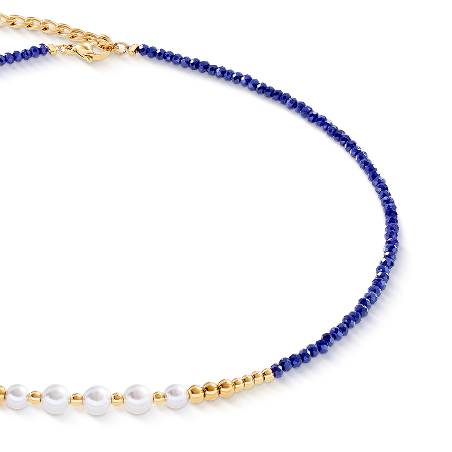 Necklace Pearl Line gold-blue – COEUR DE LION (UK-WORLD)
