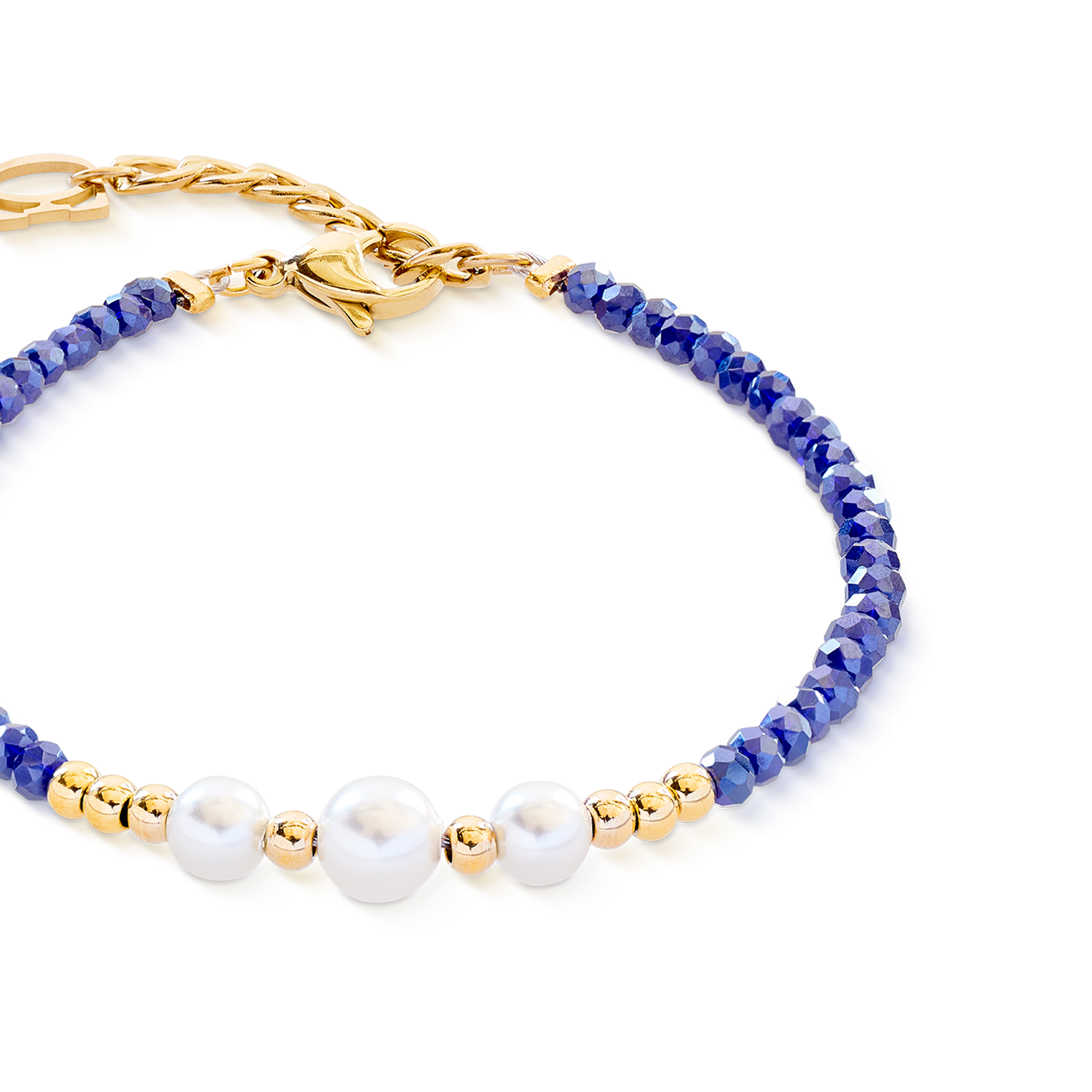 Bracelet Pearl Line gold-blue