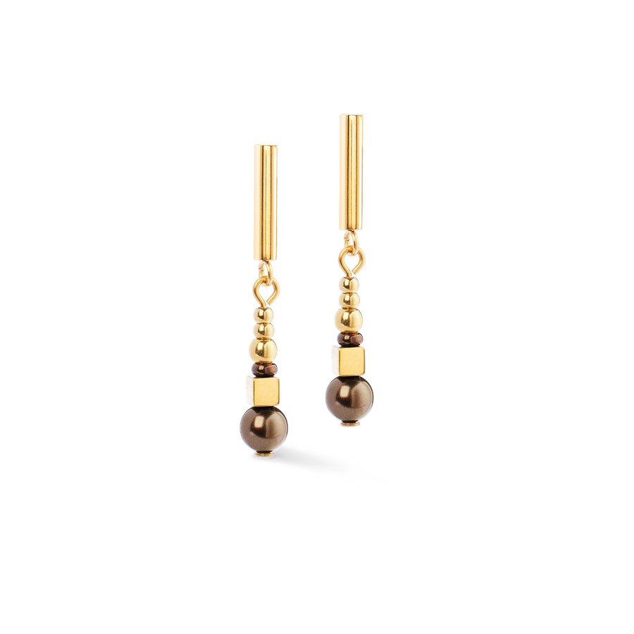 Earrings Shimmering Princess Pearls gold-brown