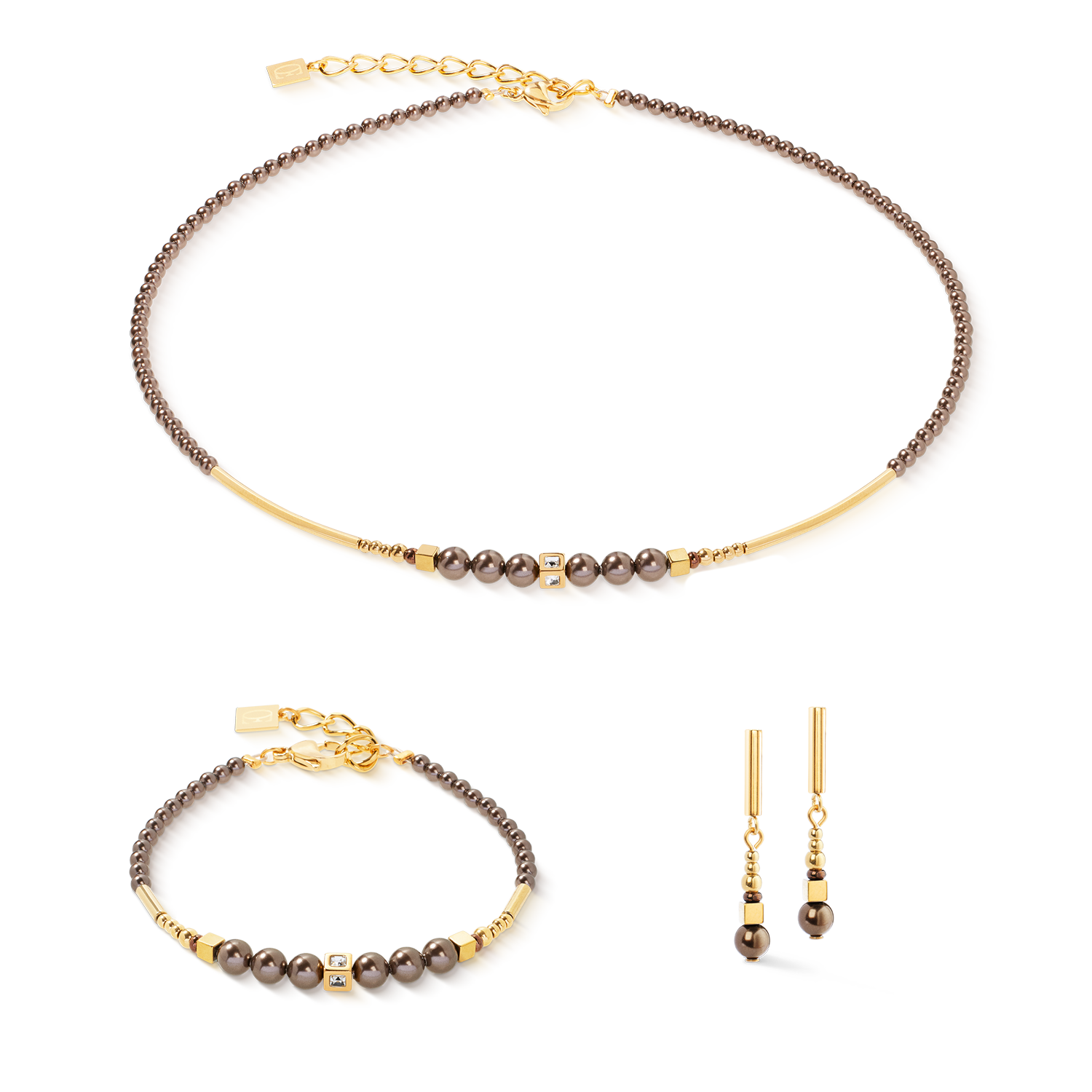 Bracelet Shimmering Princess Pearls gold-brown