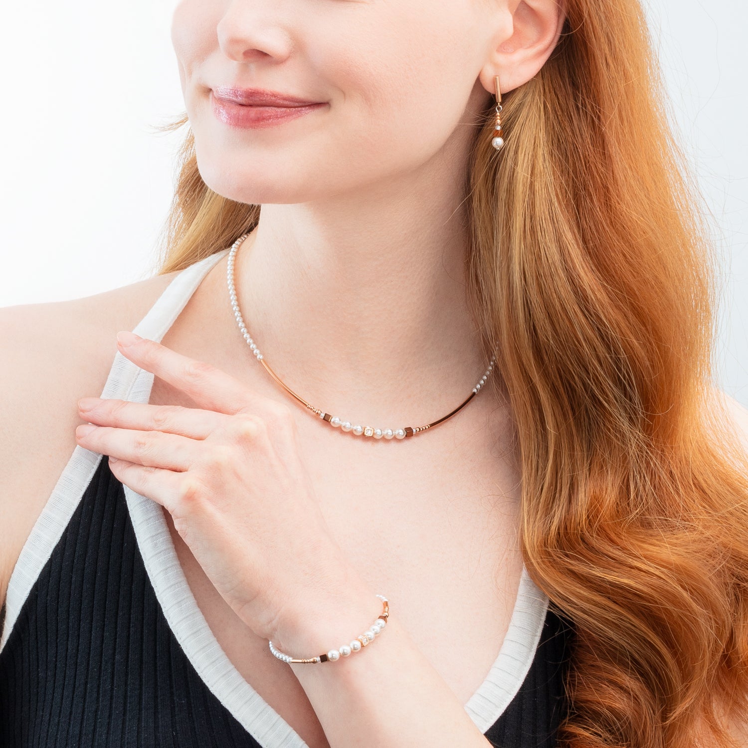 Bracelet Shimmering Princess Pearls rose gold-white