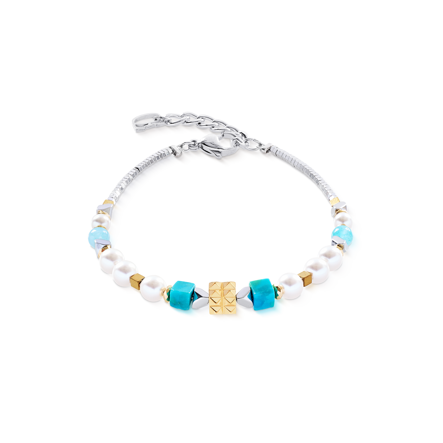 BraceletModern Elegance Spikes gold-turquoise