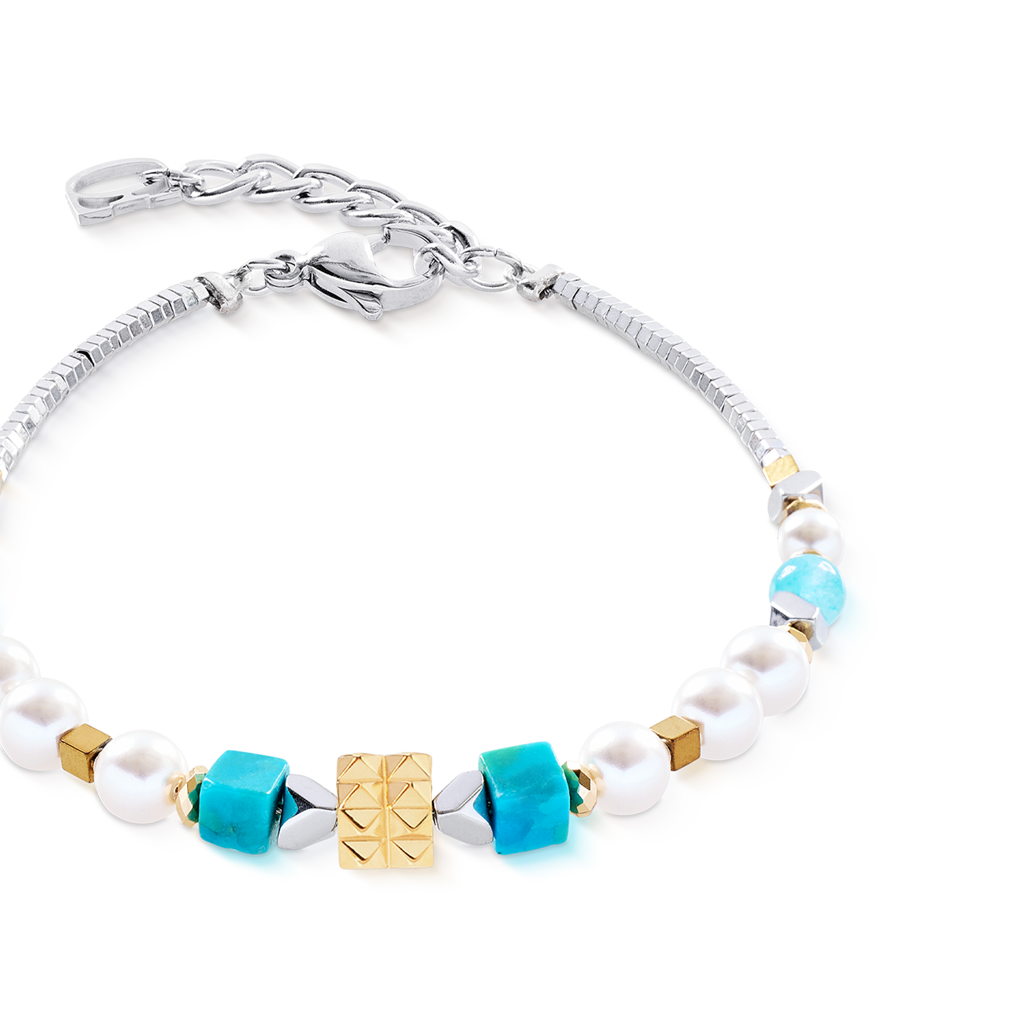BraceletModern Elegance Spikes gold-turquoise