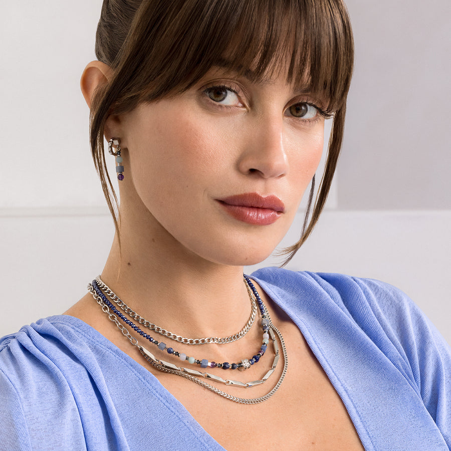 Necklace Shape Mix Spikes Blue Moon