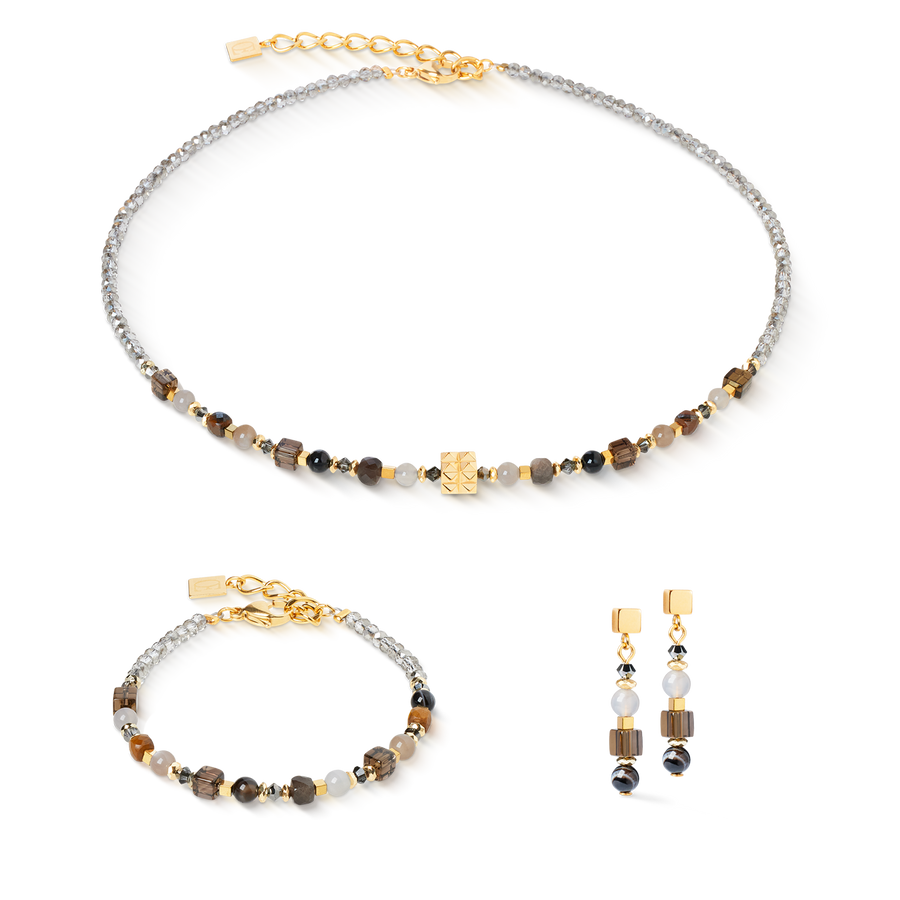 Necklace Shape Mix Spikes Smoky Glow