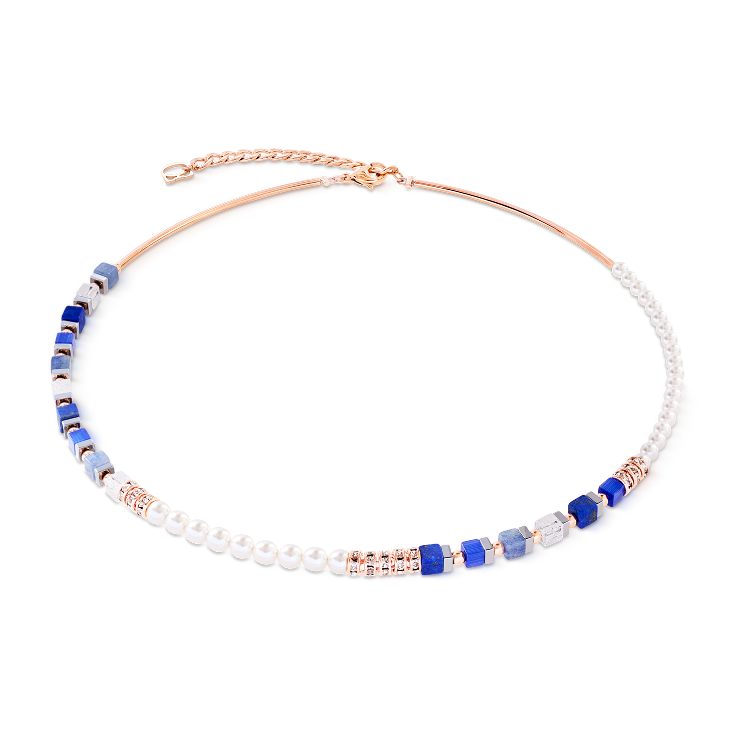 Precious Fusion Offset necklace rose gold-blue