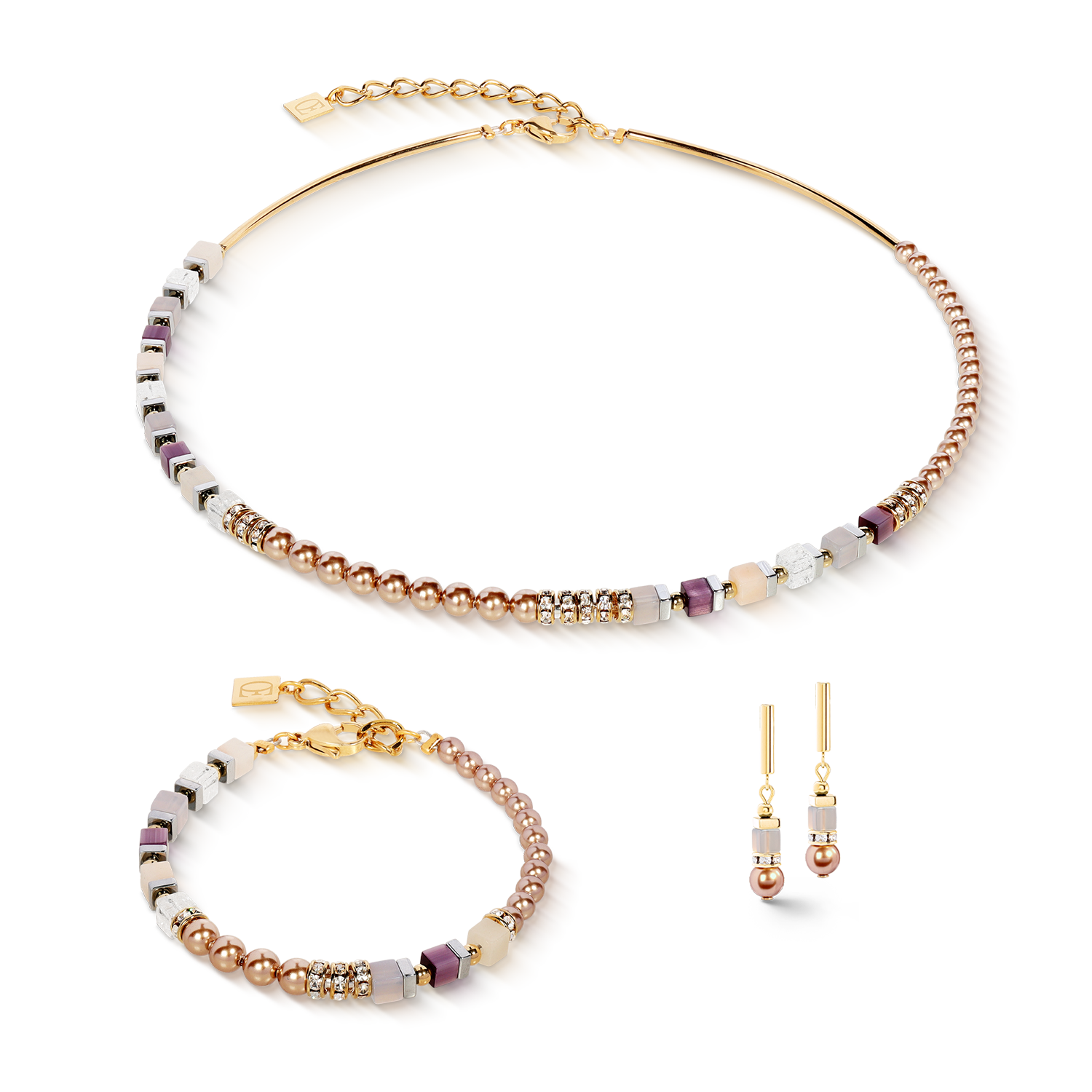 Precious Fusion Offset necklace champagne-blush