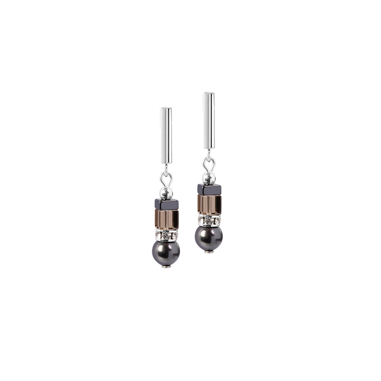 Earrings Precious Fusion Offset grey-silver
