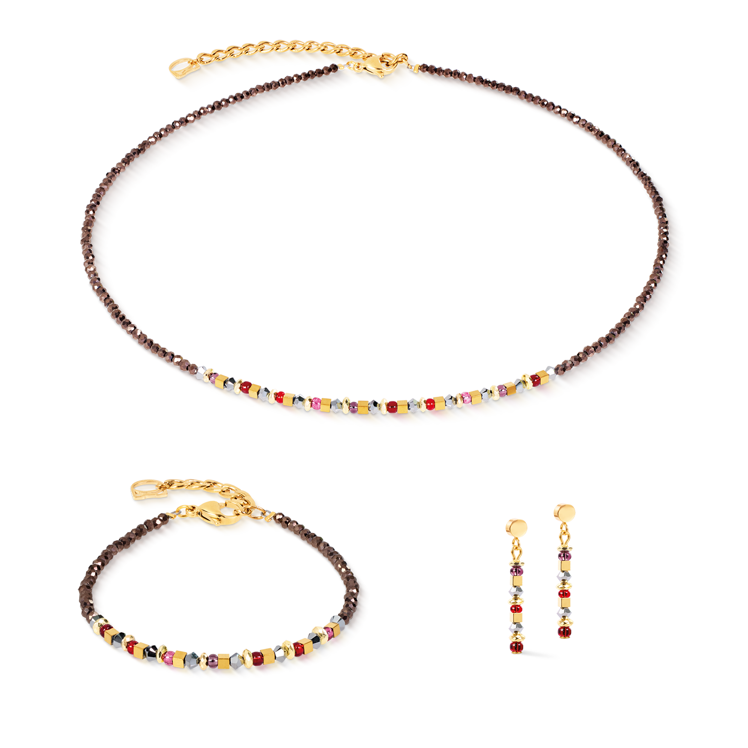 Necklace Golden Whisper brown-red