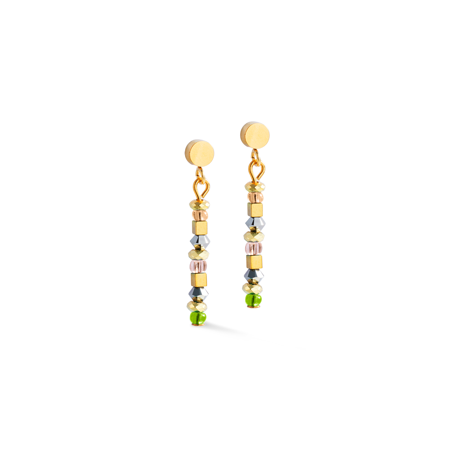 Earrings golden Whisper brown-olive