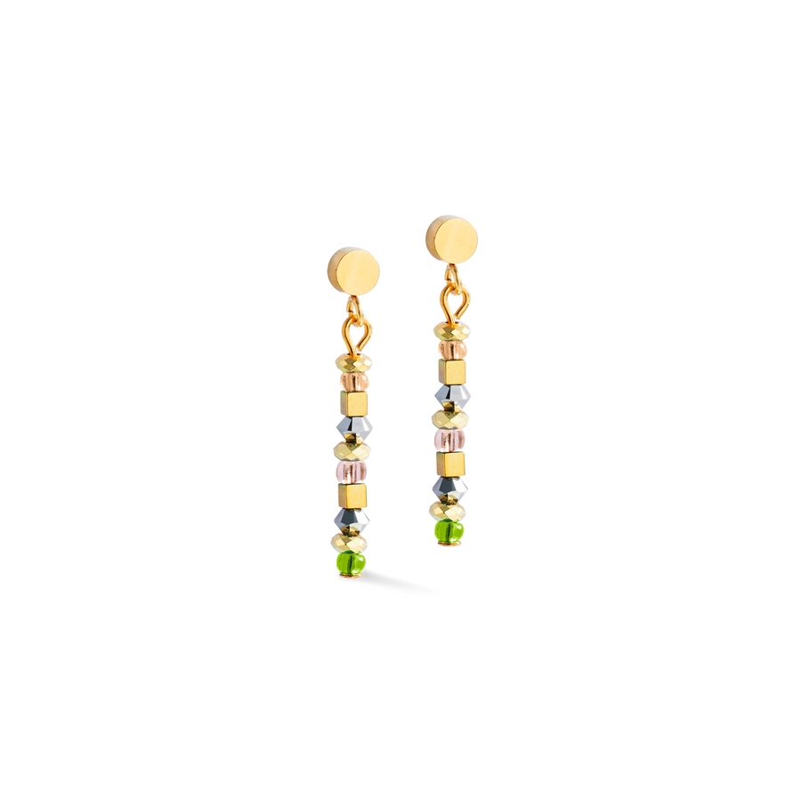 Earrings golden Whisper brown-olive