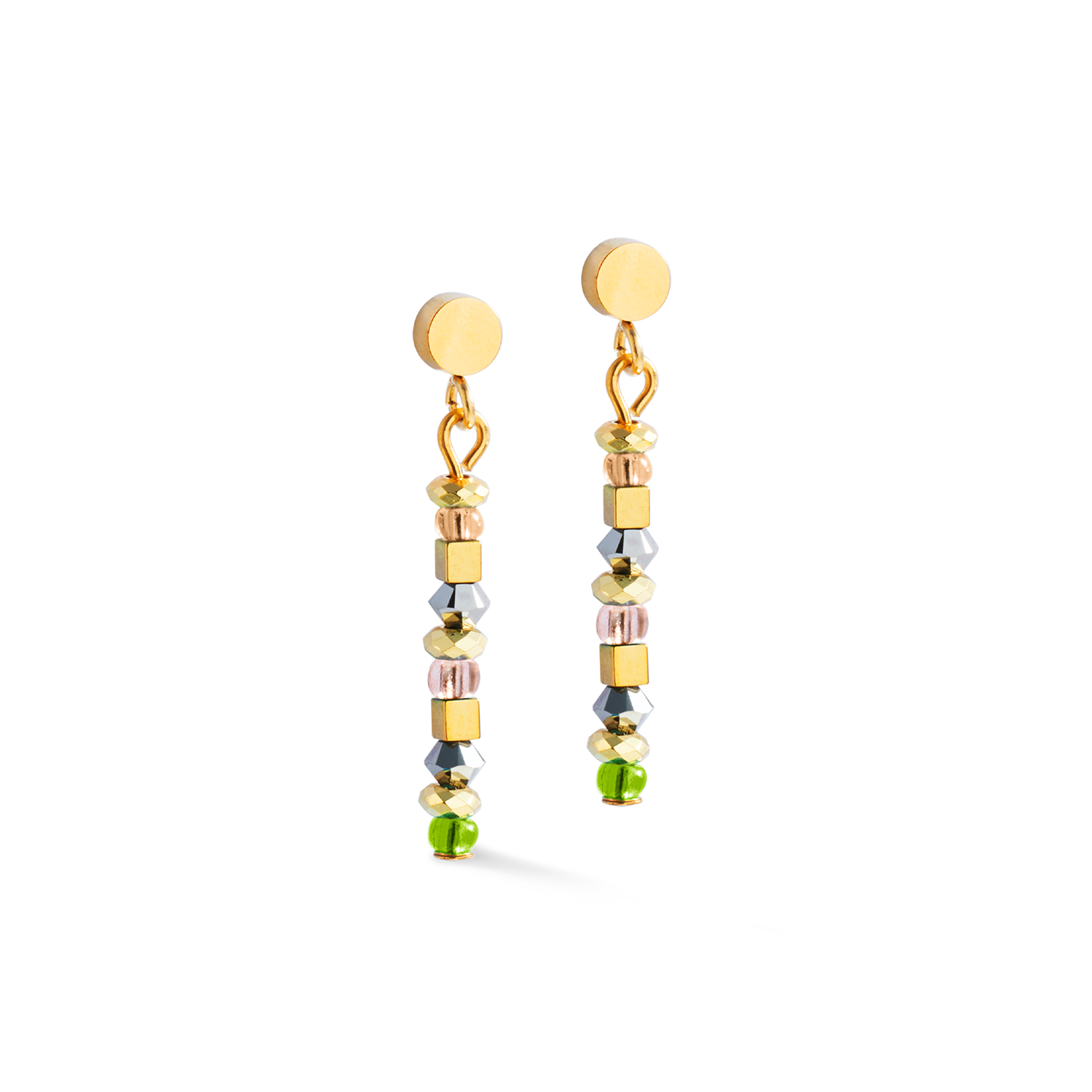 Earrings golden Whisper brown-olive