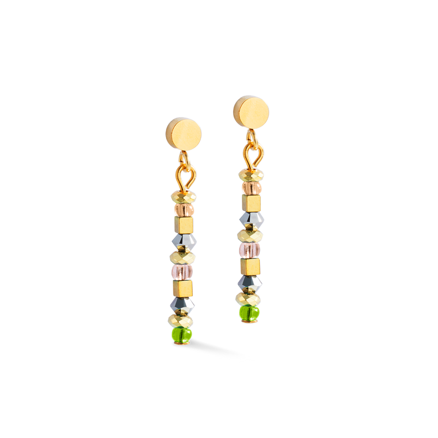 Earrings golden Whisper brown-olive