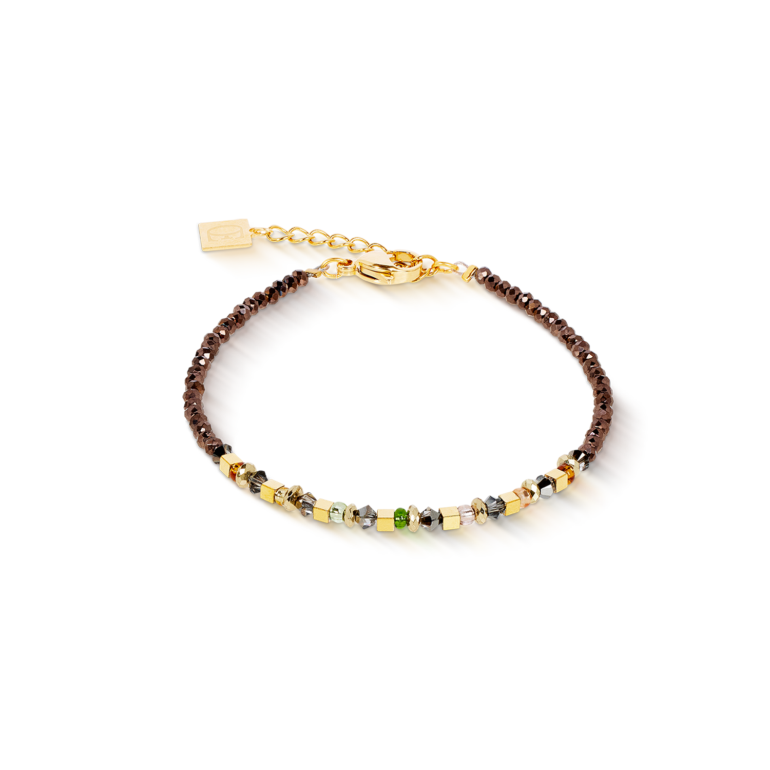 Bracelet golden Whisper brown-olive