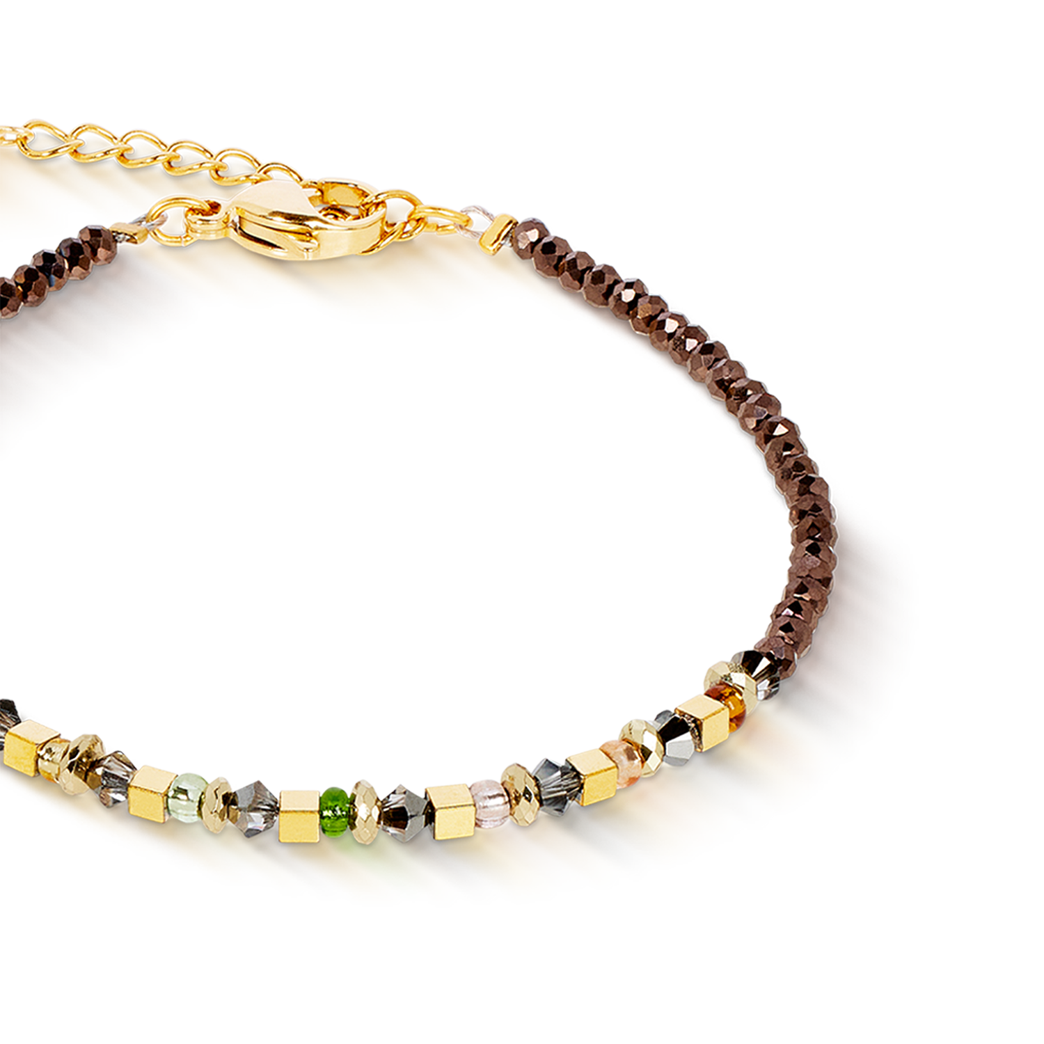 Bracelet golden Whisper brown-olive