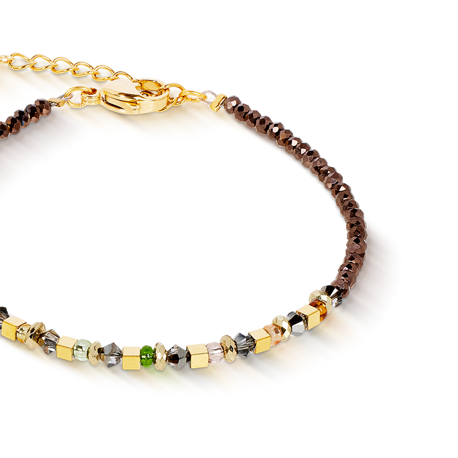 Bracelet golden Whisper brown-olive