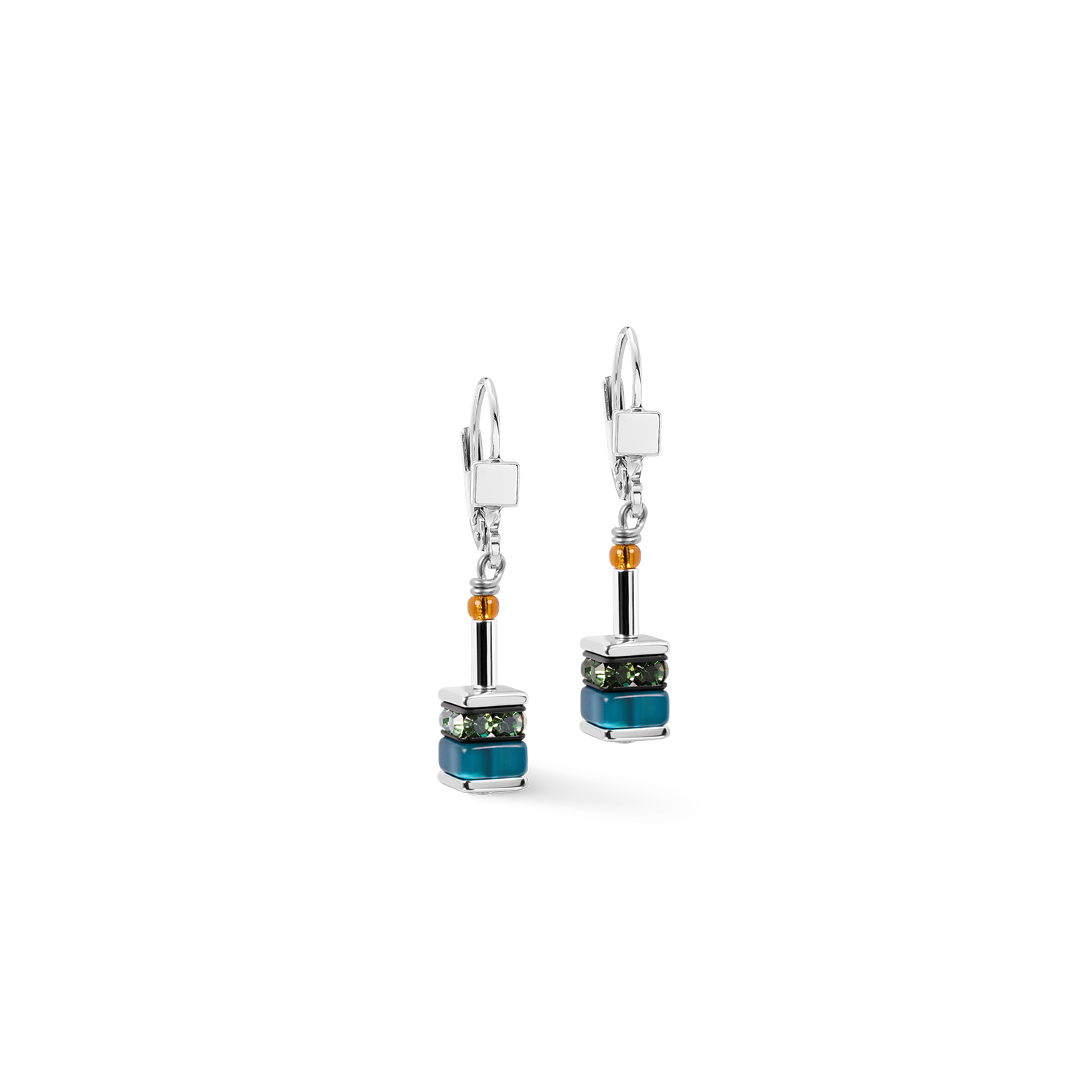 GeoCUBE® Earrings classic Polaris & Rhinestone multicolour Winter