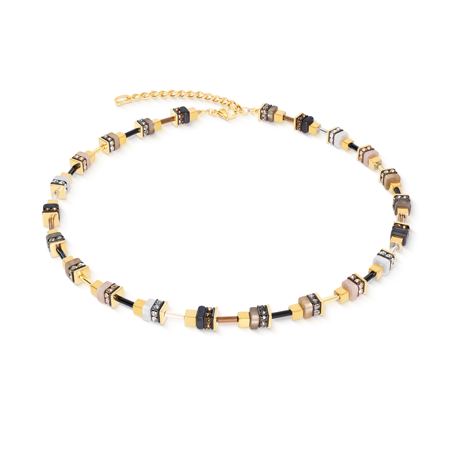 Necklace Urban Nature Cube beige-gold