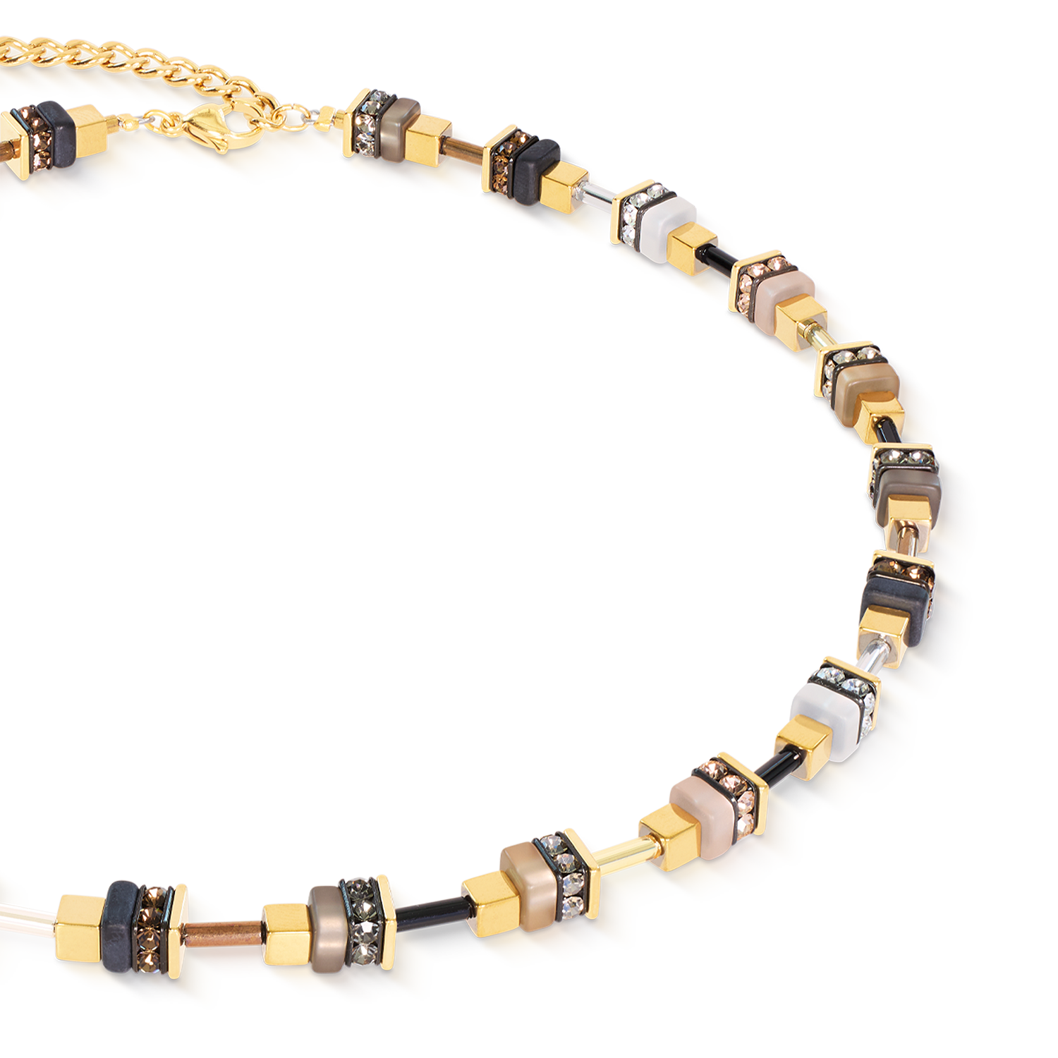 Necklace Urban Nature Cube beige-gold