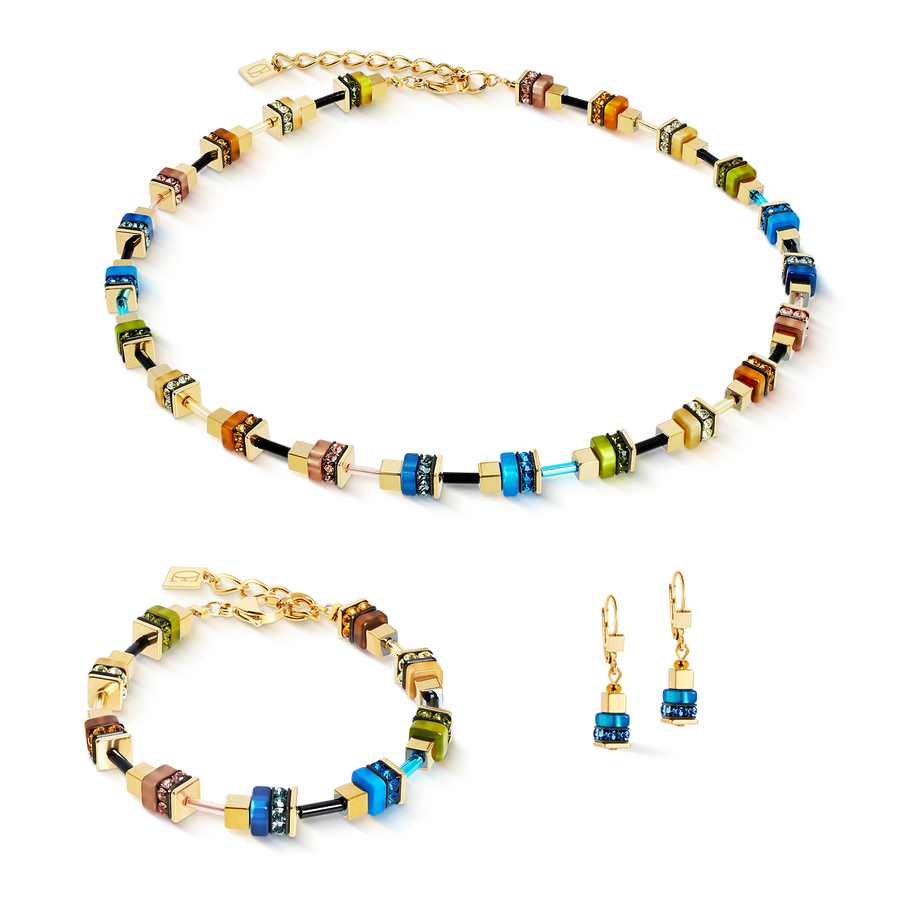 Necklace Autumn Glow Cube multicolour