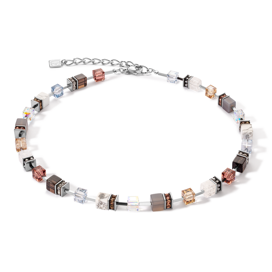 GeoCUBE® Iconic Statement Precious necklace cognac-beige