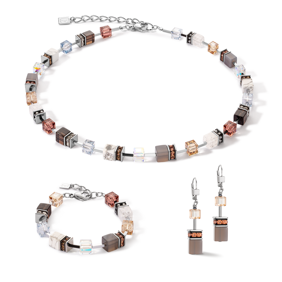 GeoCUBE® Iconic Statement Precious necklace cognac-beige