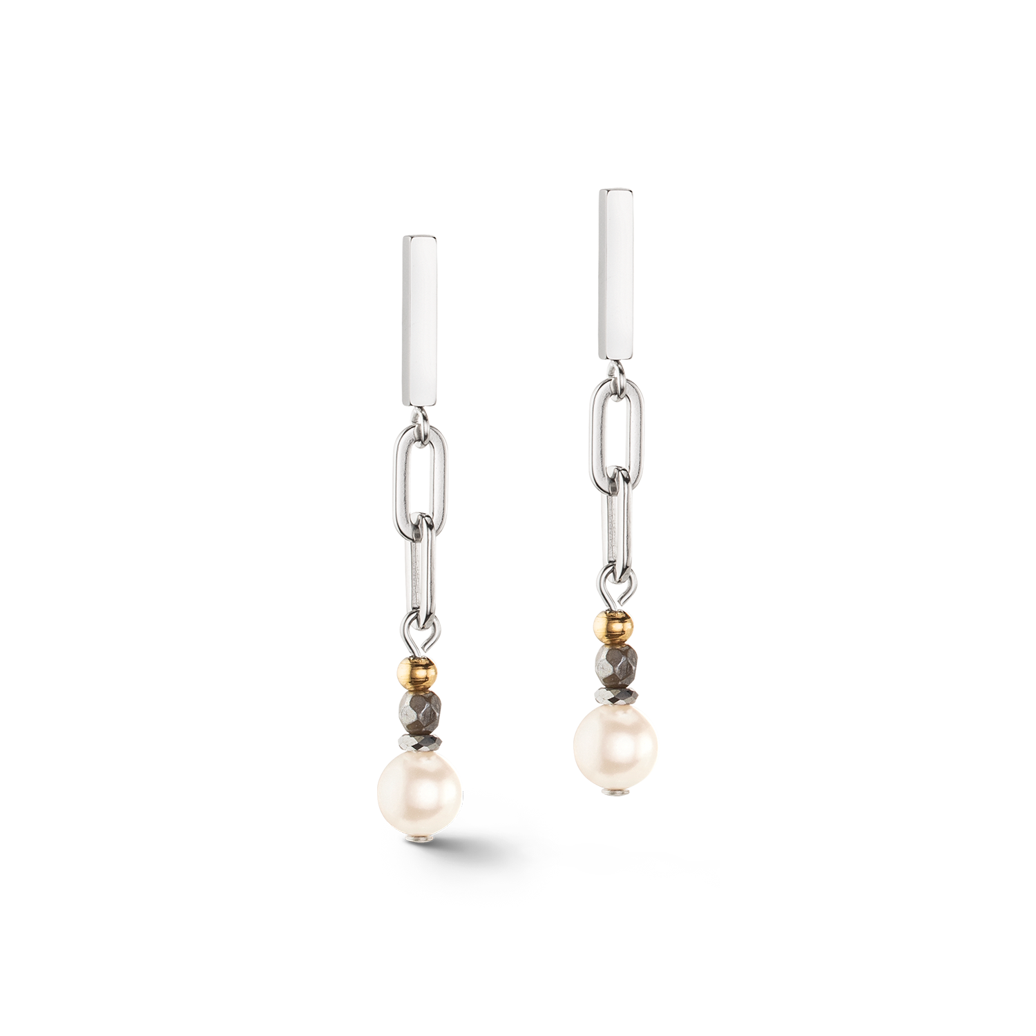 Earrings Classic Layer silver-grey