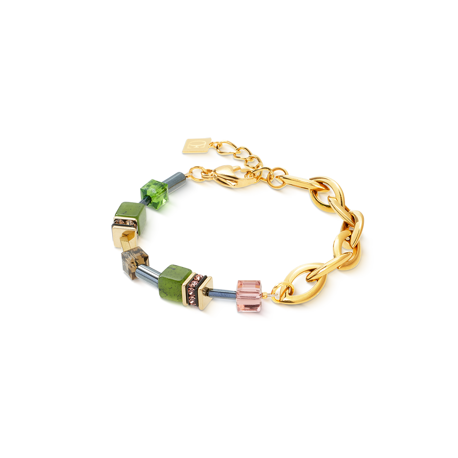 GeoCUBE® Chunky Chain bracelet gold-green