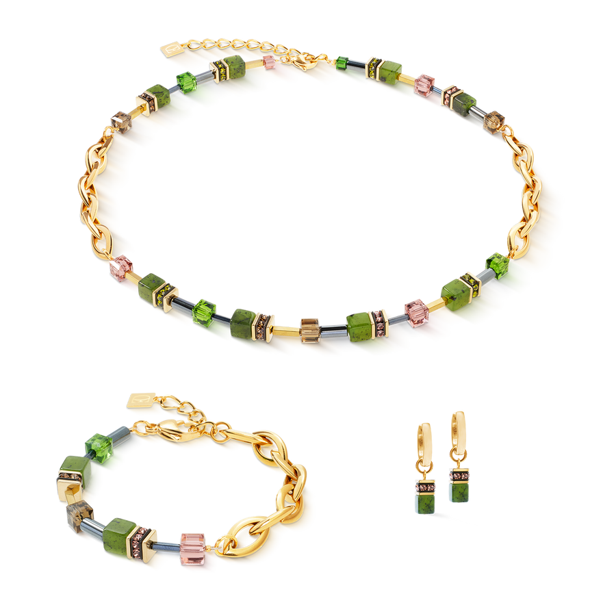 GeoCUBE® Chunky Chain bracelet gold-green
