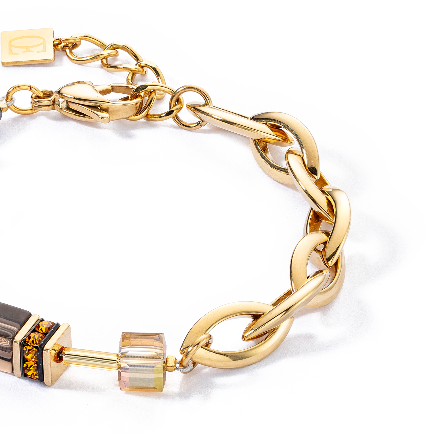 GeoCUBE® Chunky Chain bracelet gold-brown