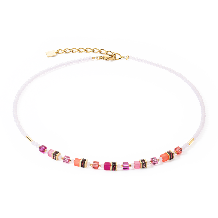 Necklace Mini Cubes Magenta
