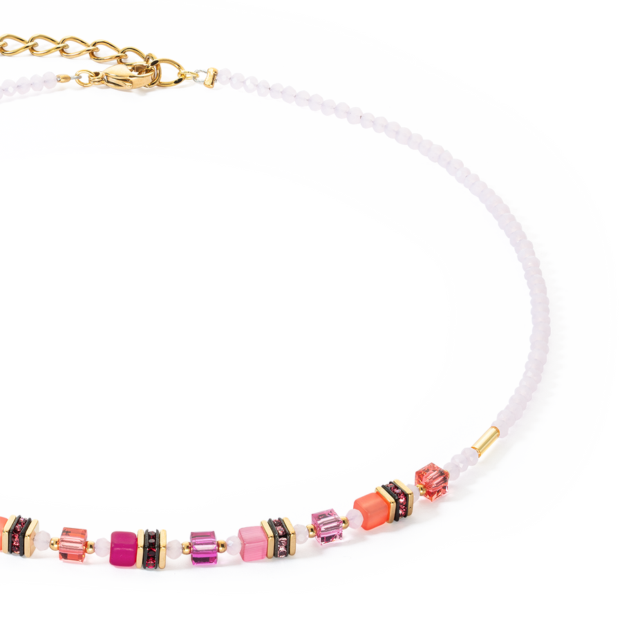 Necklace Mini Cubes Magenta