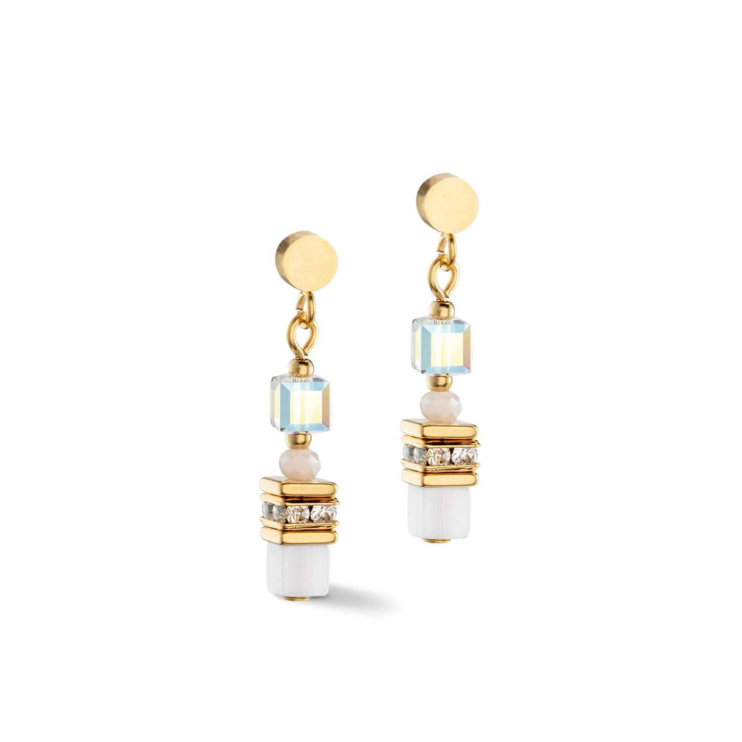 Mini Cubes earrings gold