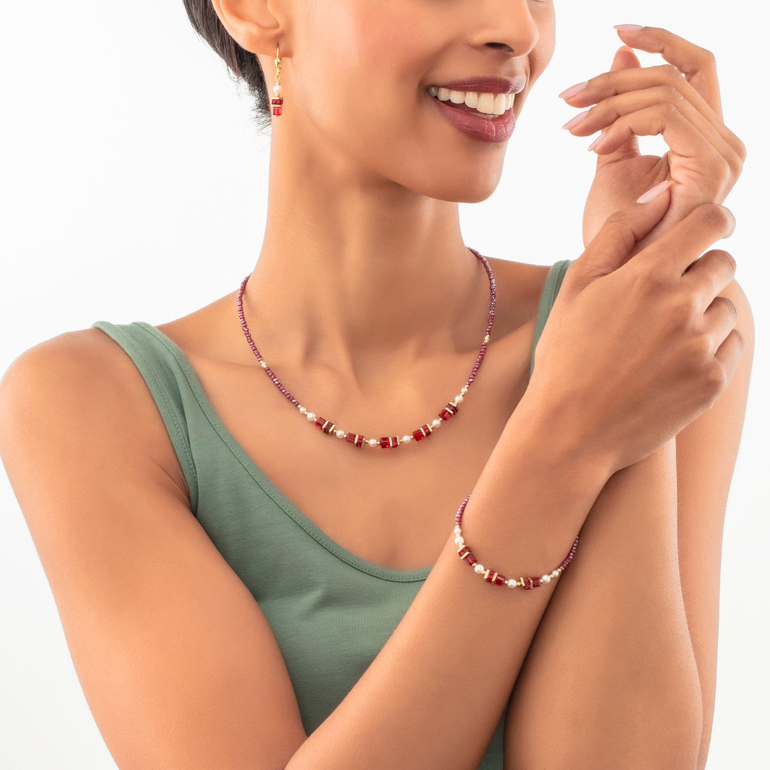 Sparkling Princess necklace gold-red