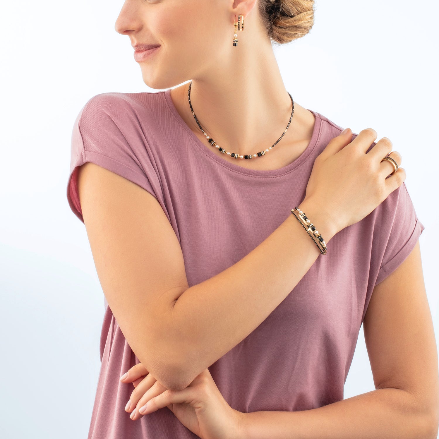 Sparkling Princess earrings gold-black