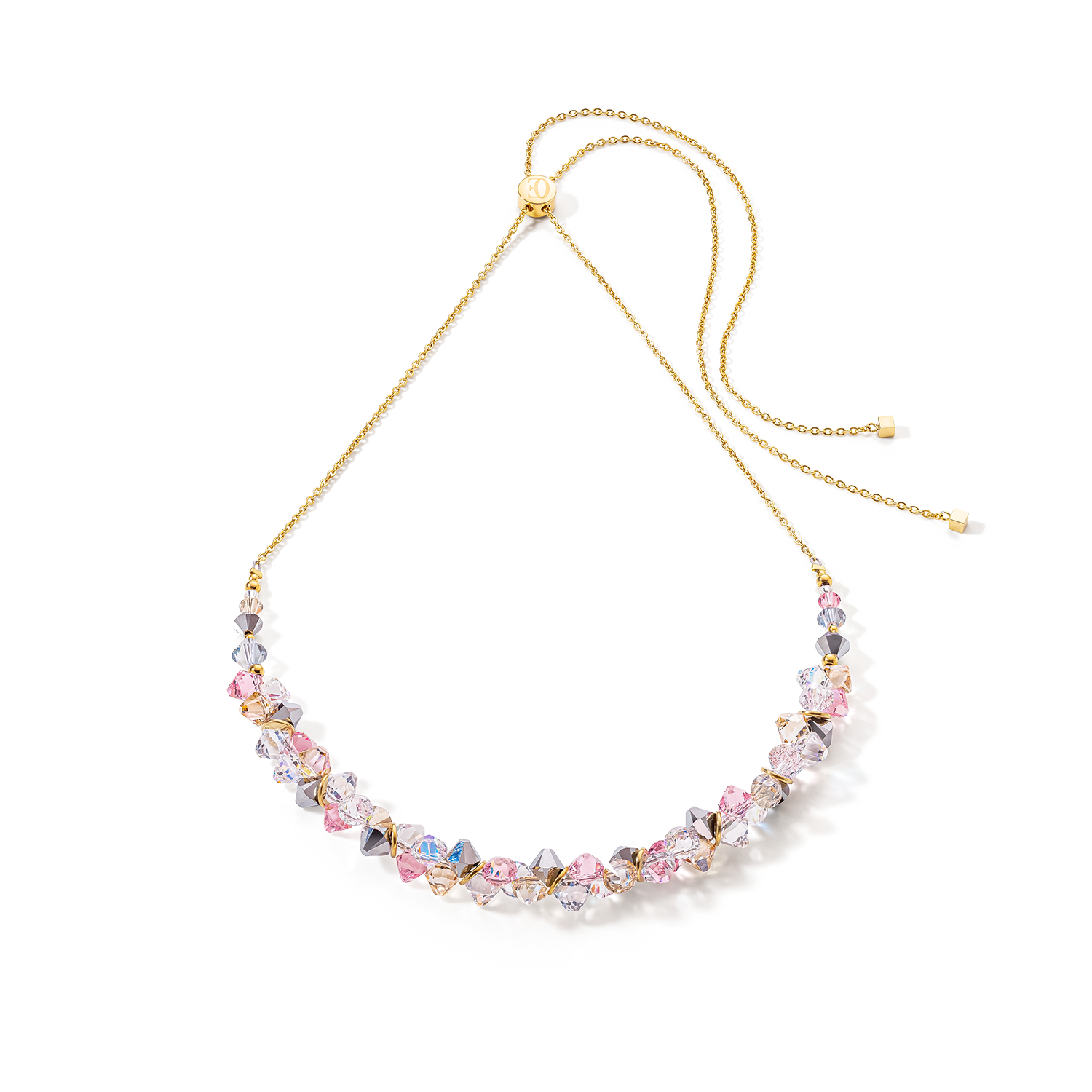 Dancing Crystals necklace gold light