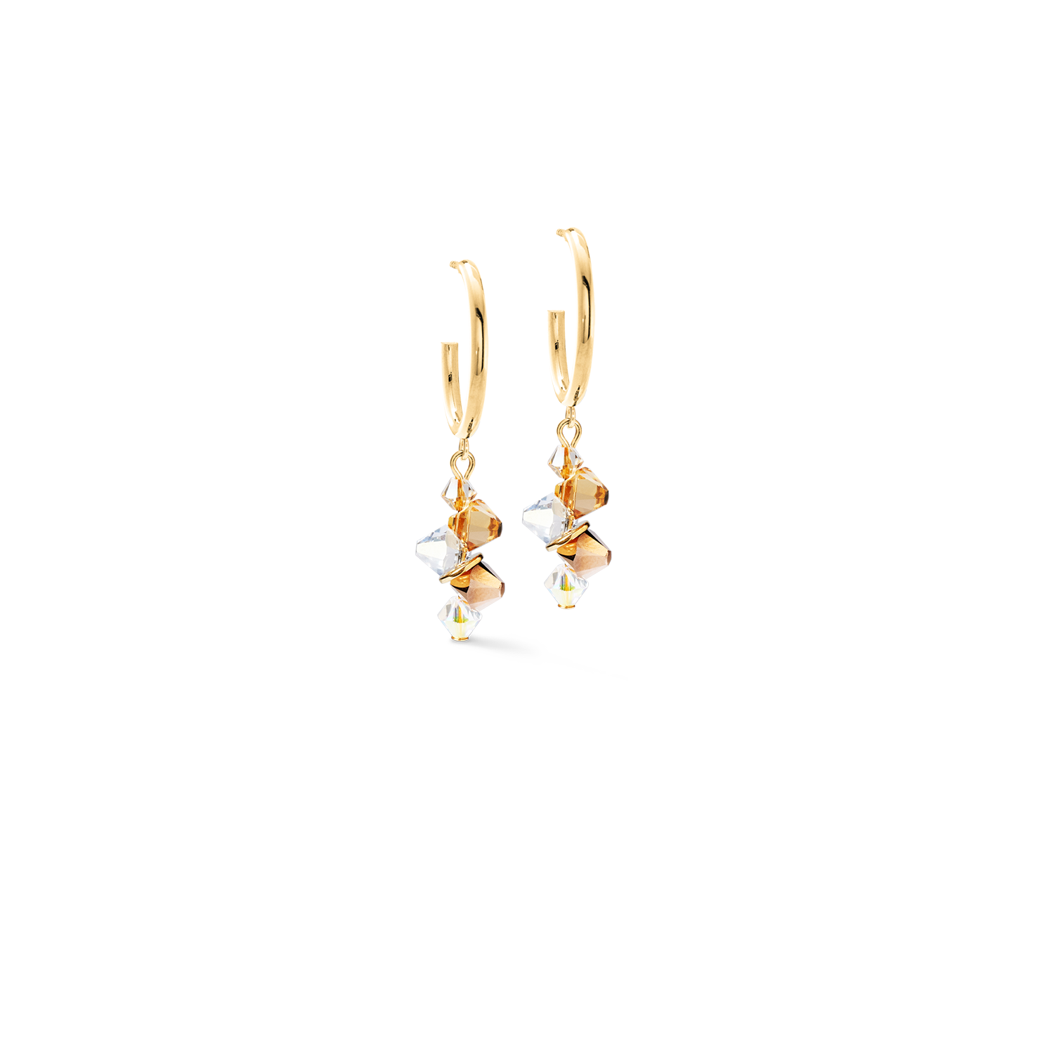 Dancing Crystals earrings gold-beige